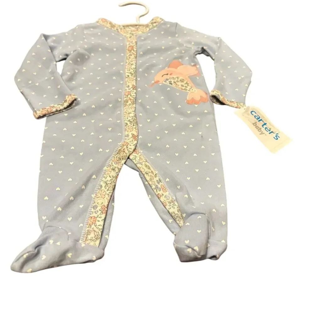 NWT Carter's NB (newborn) Baby Girl three Sleep and plays